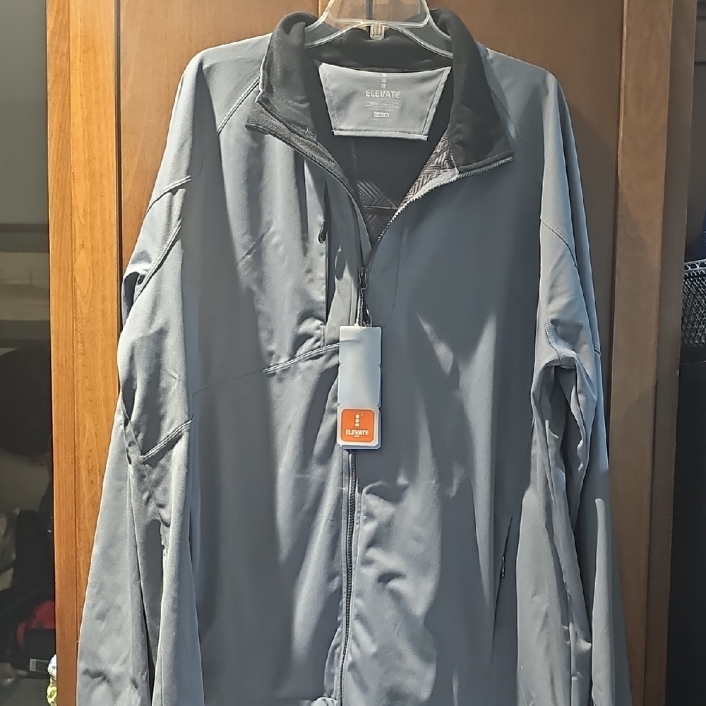Elevate Men's Grey Windbreaker Jacket NWT 3XL